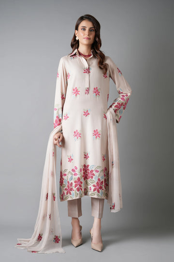 Bareeze Blossom-01-Beige Online Shopping